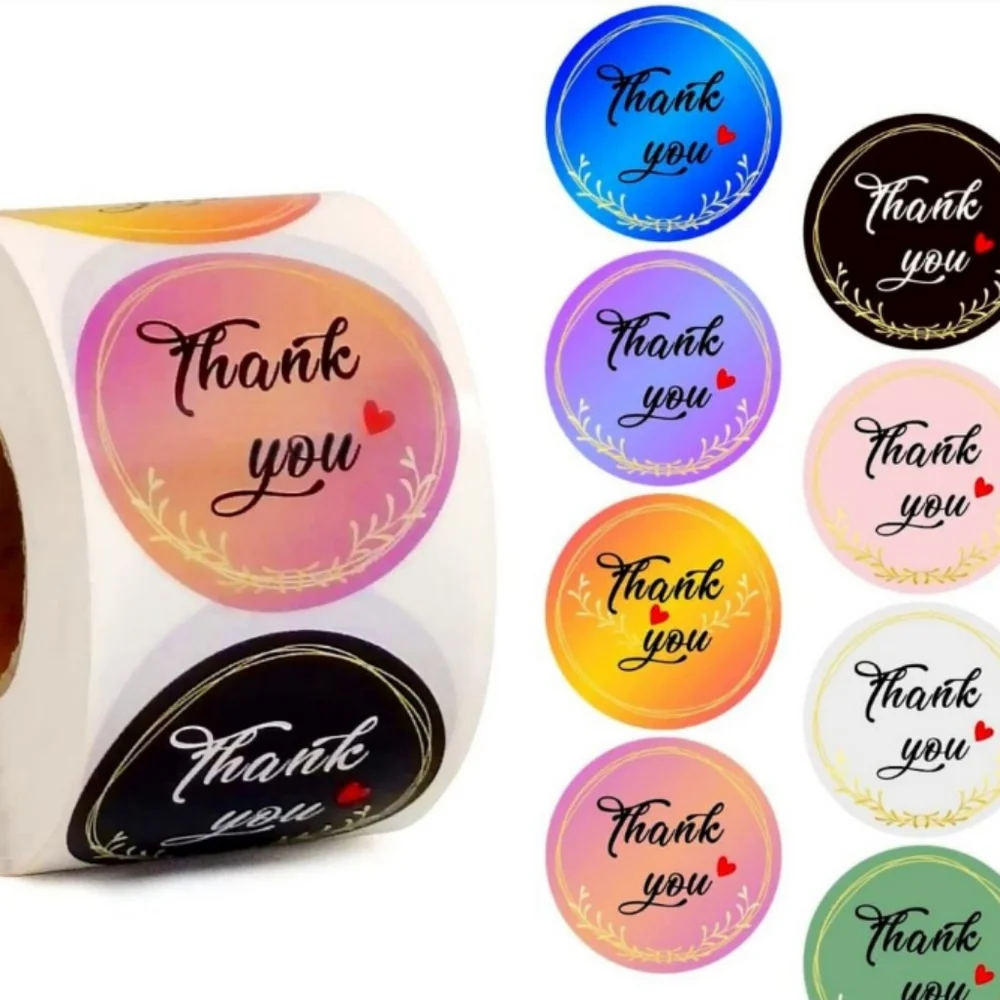 3/$15 - NEW! COLORFUL THANK YOU Gift STICKERS 50 CT. - 1.5